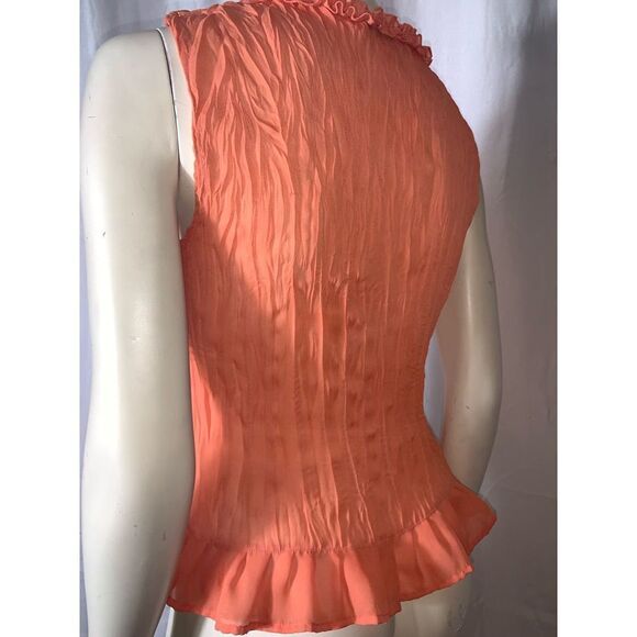 Vintage Y2K Sheer Chiffon Ruffled Blouse Medium - Picture 4 of 13